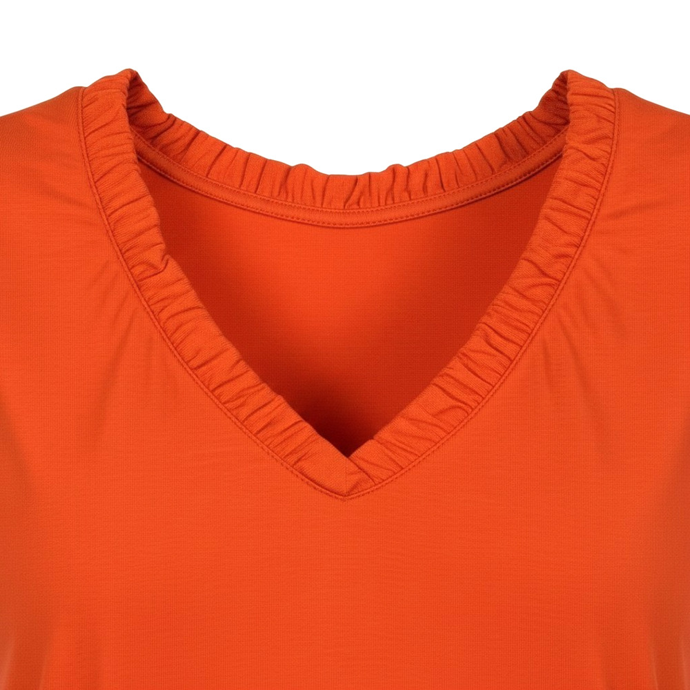 NWT Soya Concept Orange Ruffle V Neck Tank Top Layering Top #1761 Size XS - Picture 4 of 8